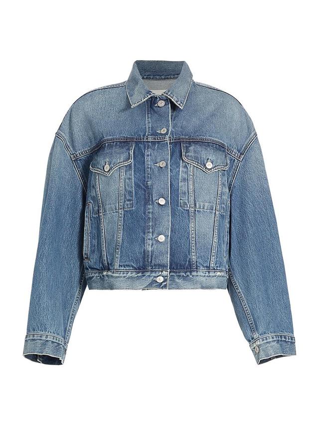 Womens Quira Puff-Sleeve Denim Jacket Product Image