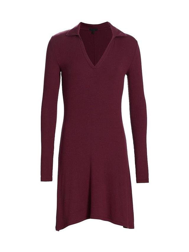 Womens Modal Ribbed Open-Collar Dress Product Image