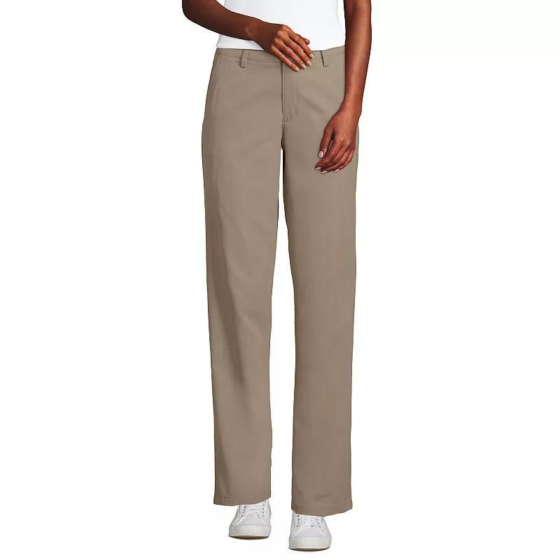 Womens Lands End School Uniform Performance Chino Pants Green Product Image