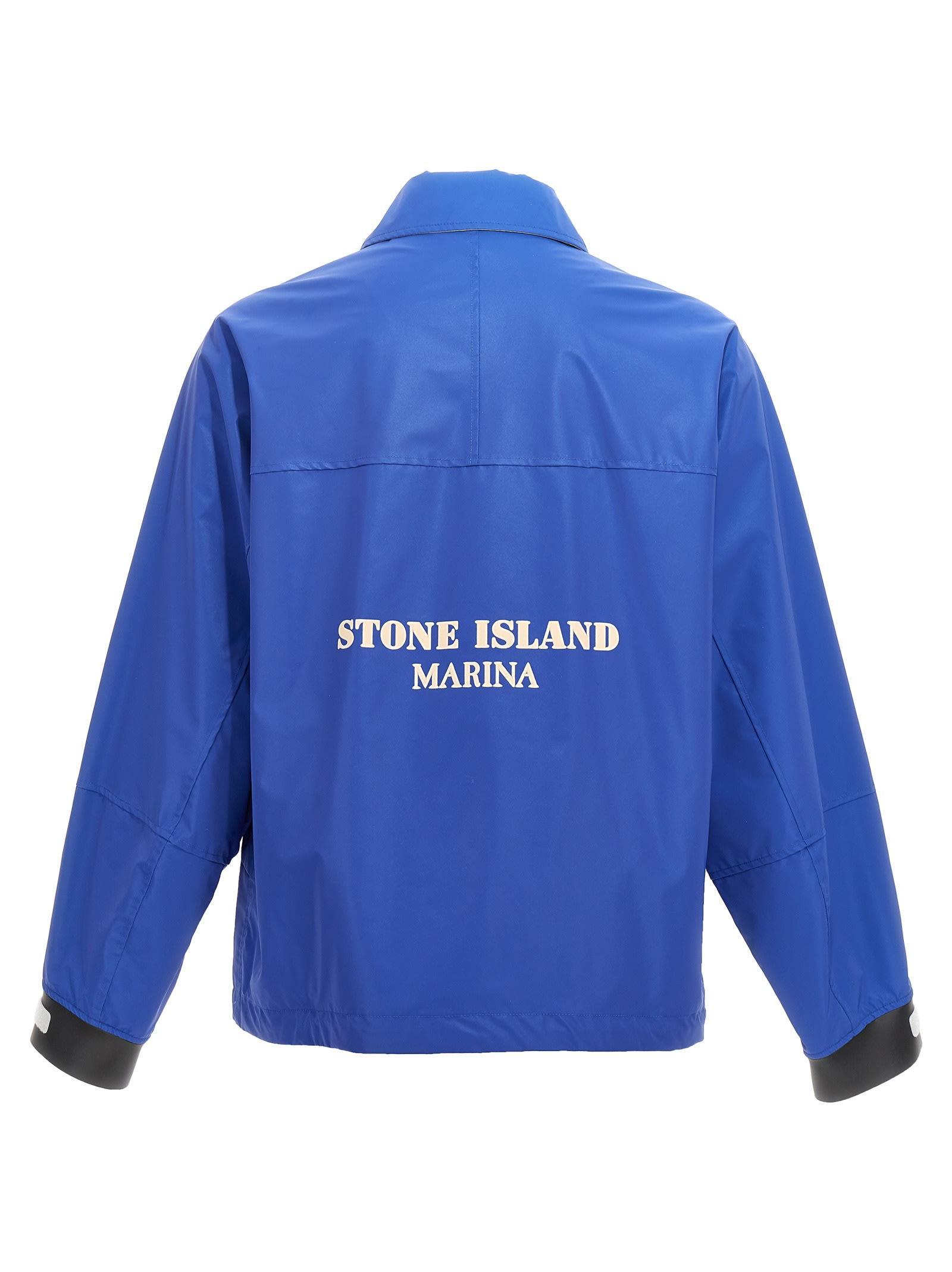 STONE ISLAND Marina Nylon Canvas Plated Reflective Jacket Bright In Blue Product Image