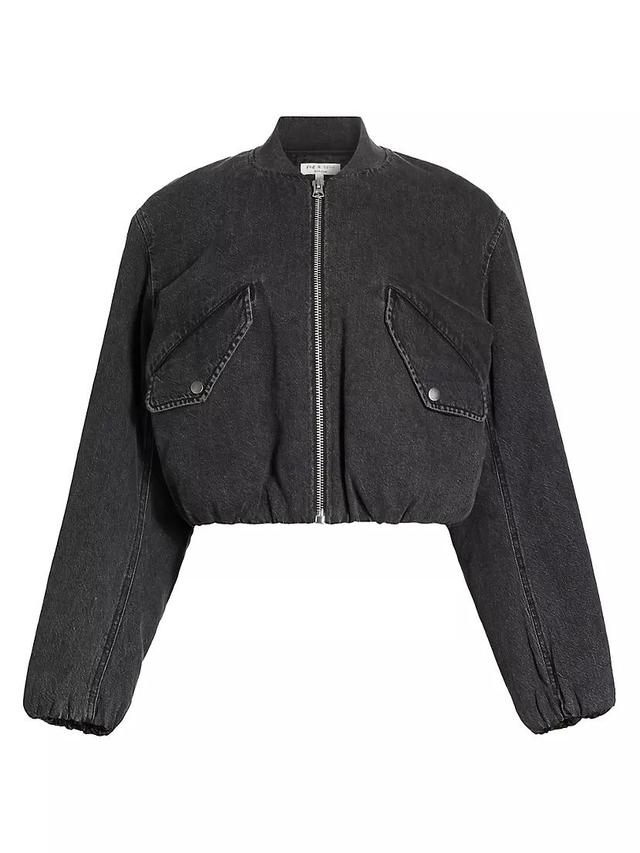 Maggie Cotton-Blend Crop Bomber Jacket Product Image