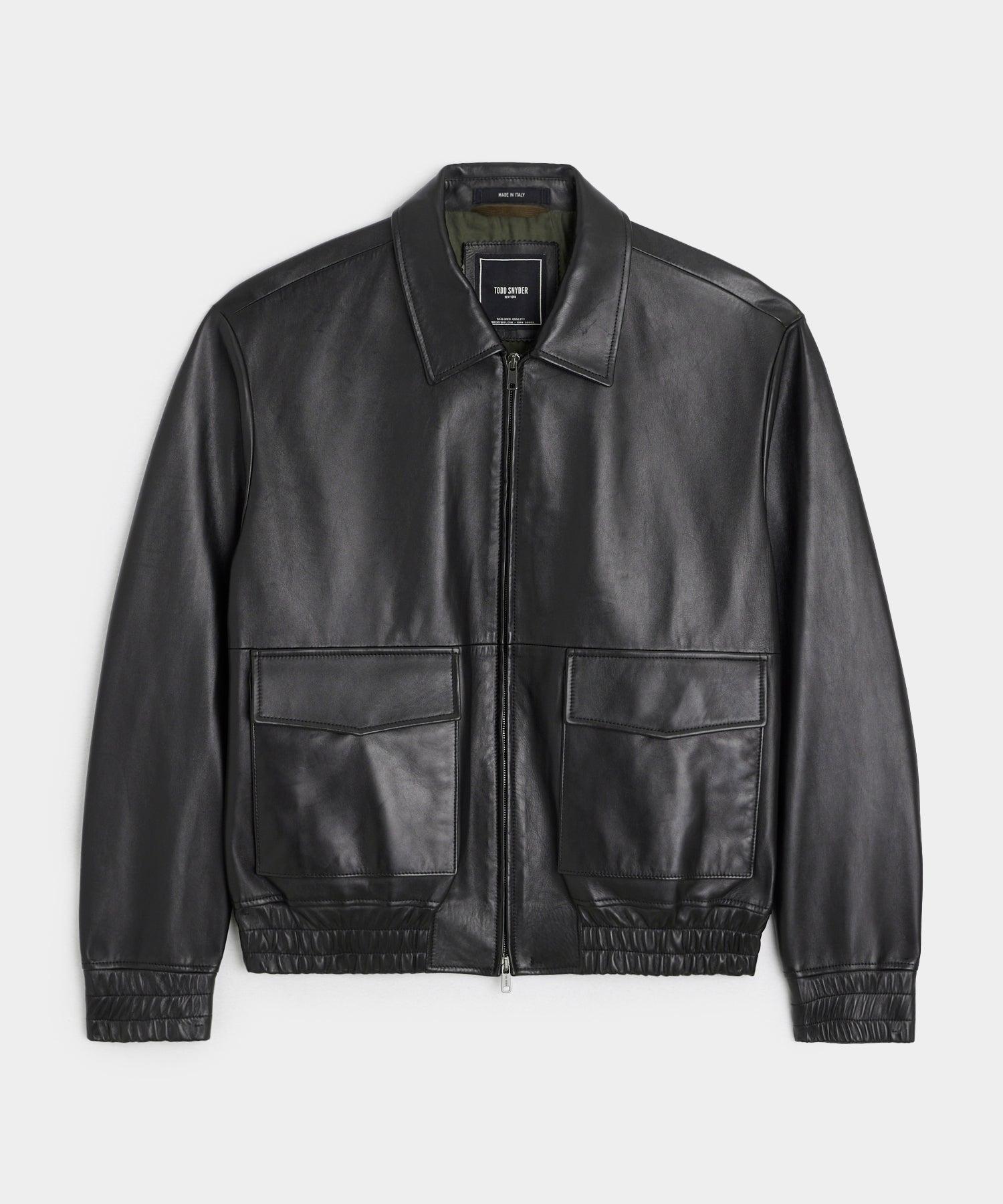 Leather Grant Jacket in Black Product Image