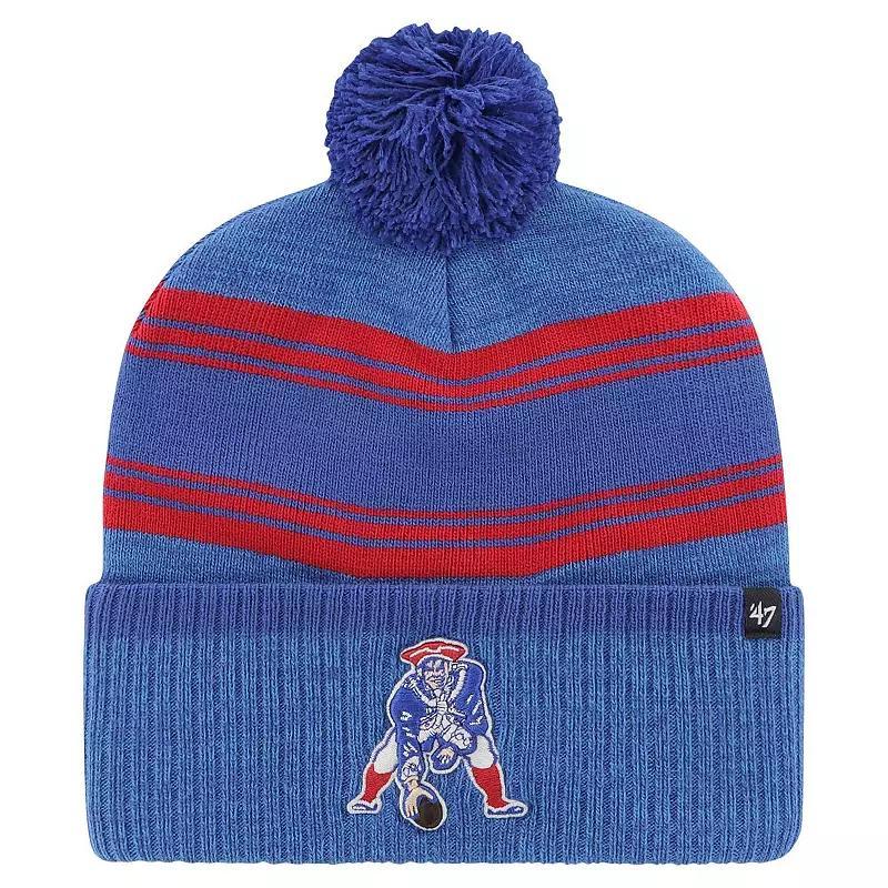 Mens 47 Royal New England Patriots Fadeout Cuffed Knit Hat with Pom Product Image