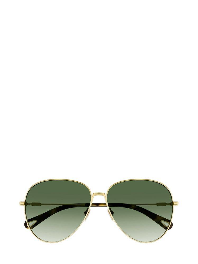 Eyewear Aviator Frame Sunglasses In Gold Product Image