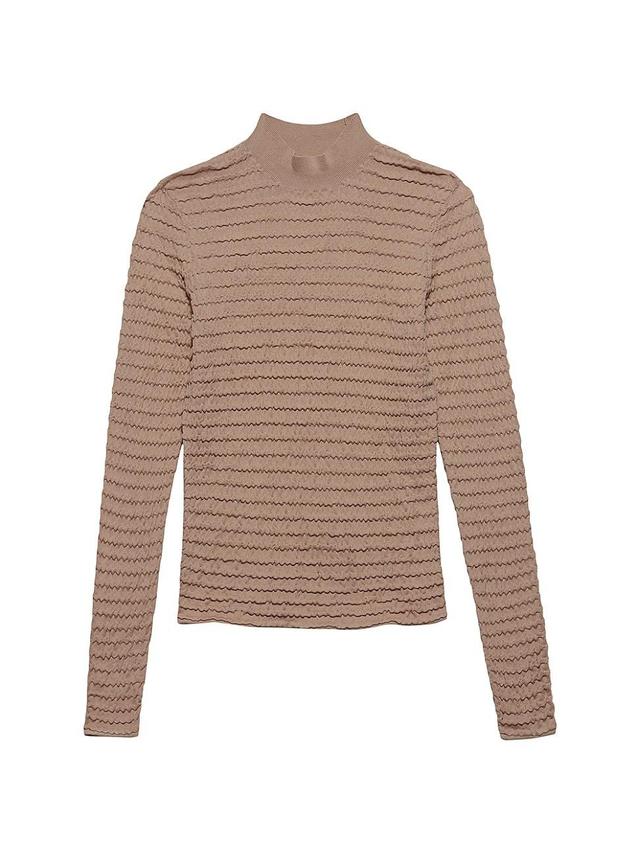 Womens Smocked Silk-Cotton Sweater Product Image