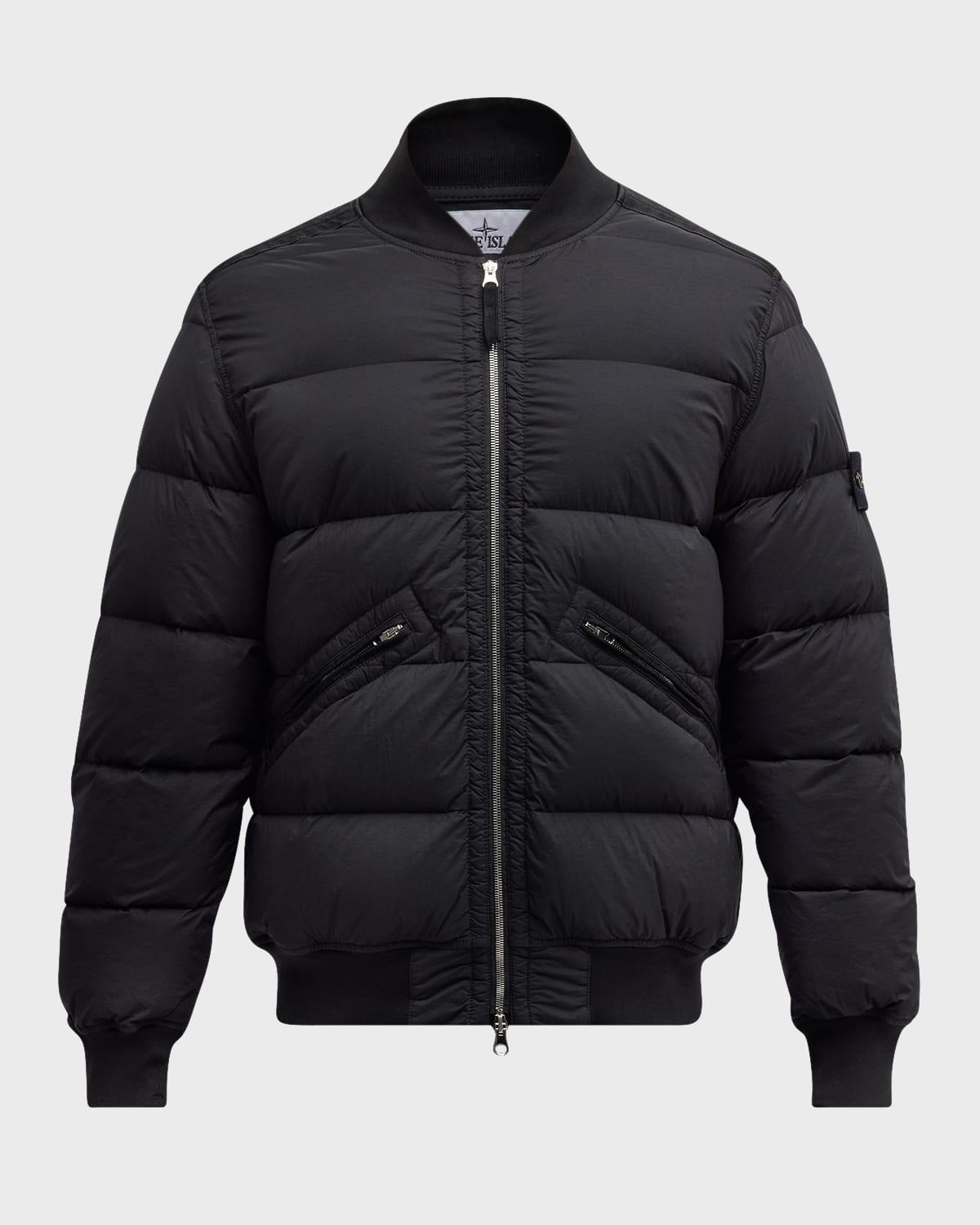 Men's Down Jacket with Ribbed Cuffs Product Image