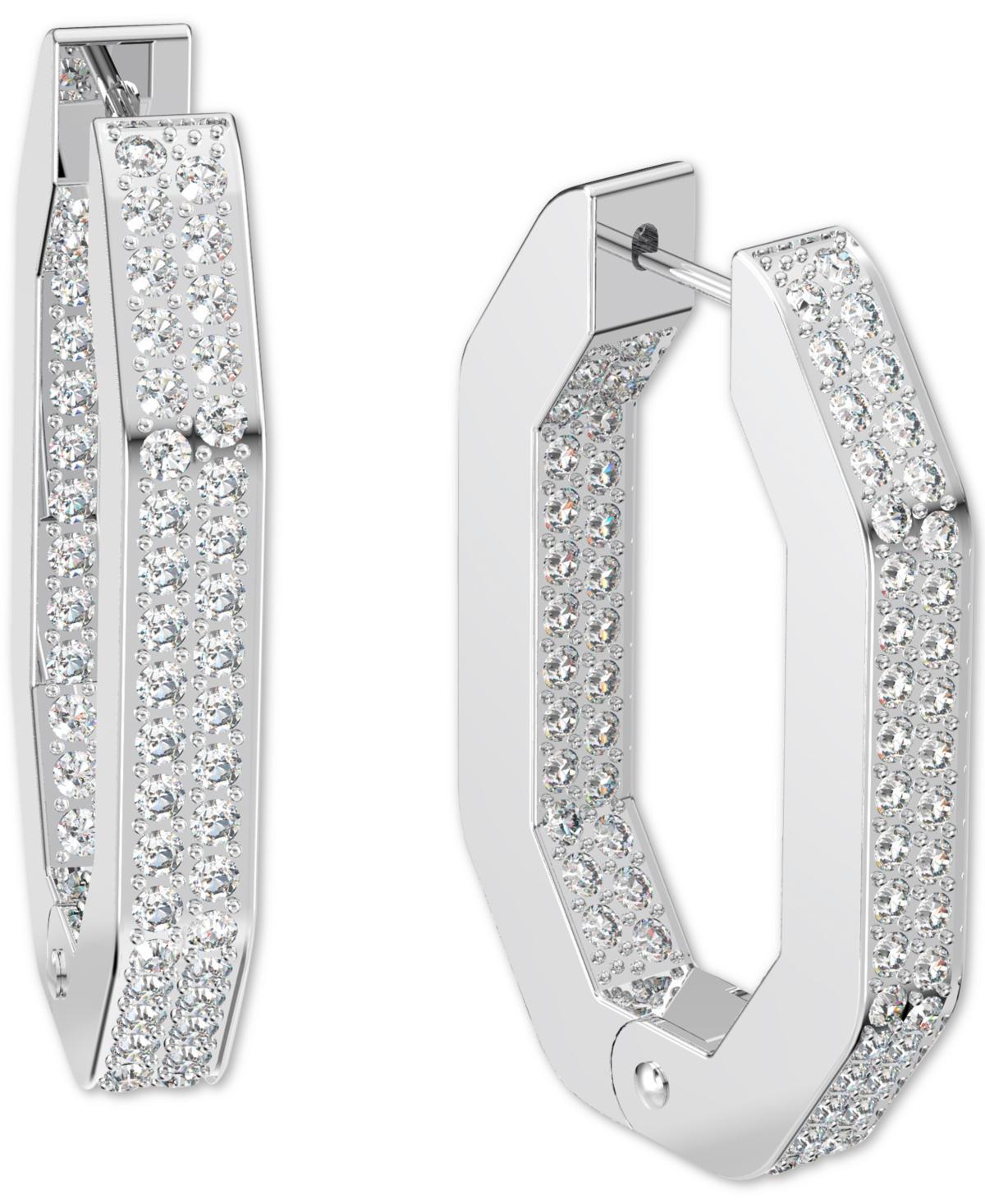 Swarovski Dextera Octagon Pave Crystal Hoop Earrings Product Image