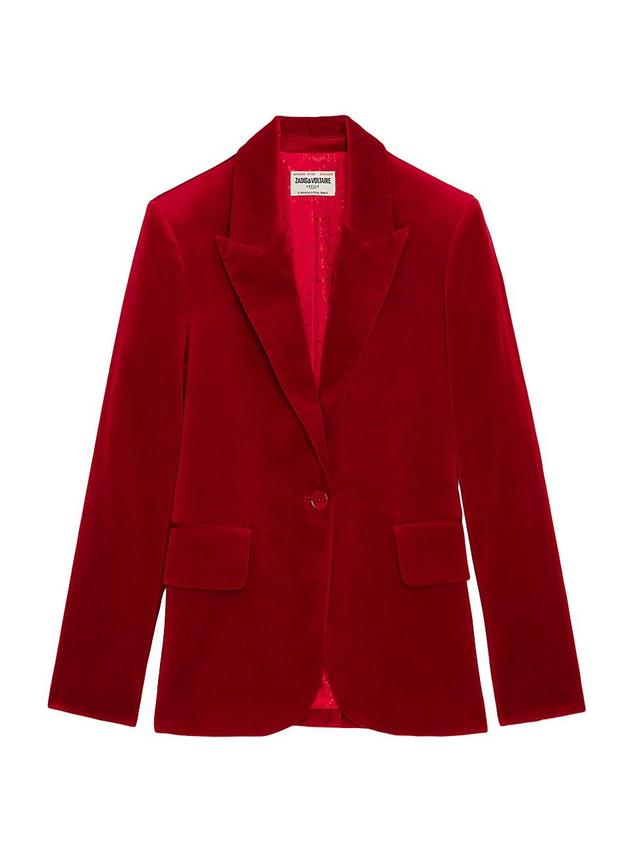 Womens Vavy Velvet Tailored Blazer Product Image