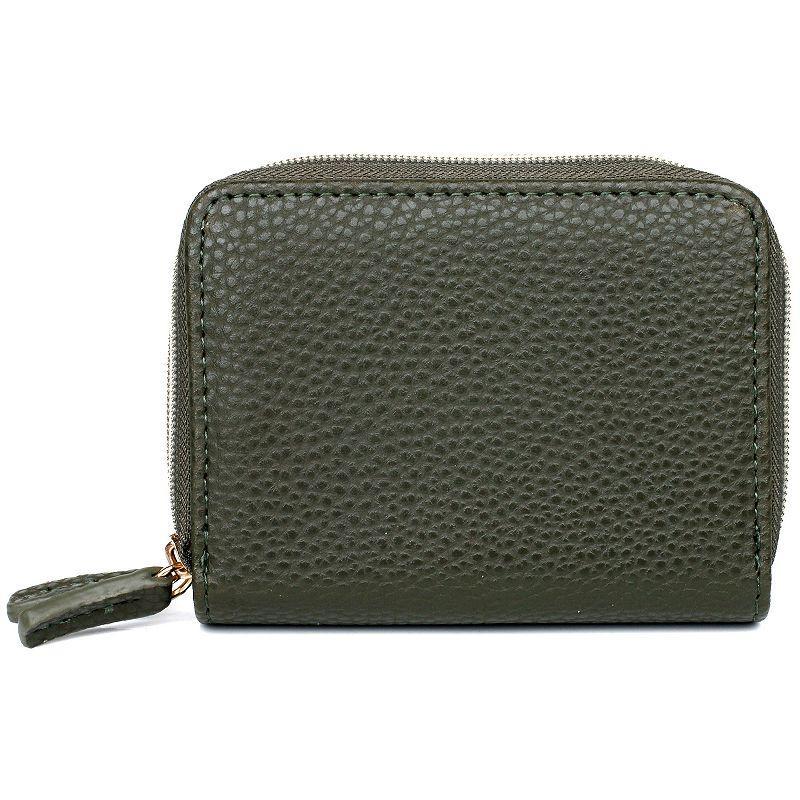 Julia Buxton Solid Pebble RFID-Blocking Wizard Wallet, Green Product Image