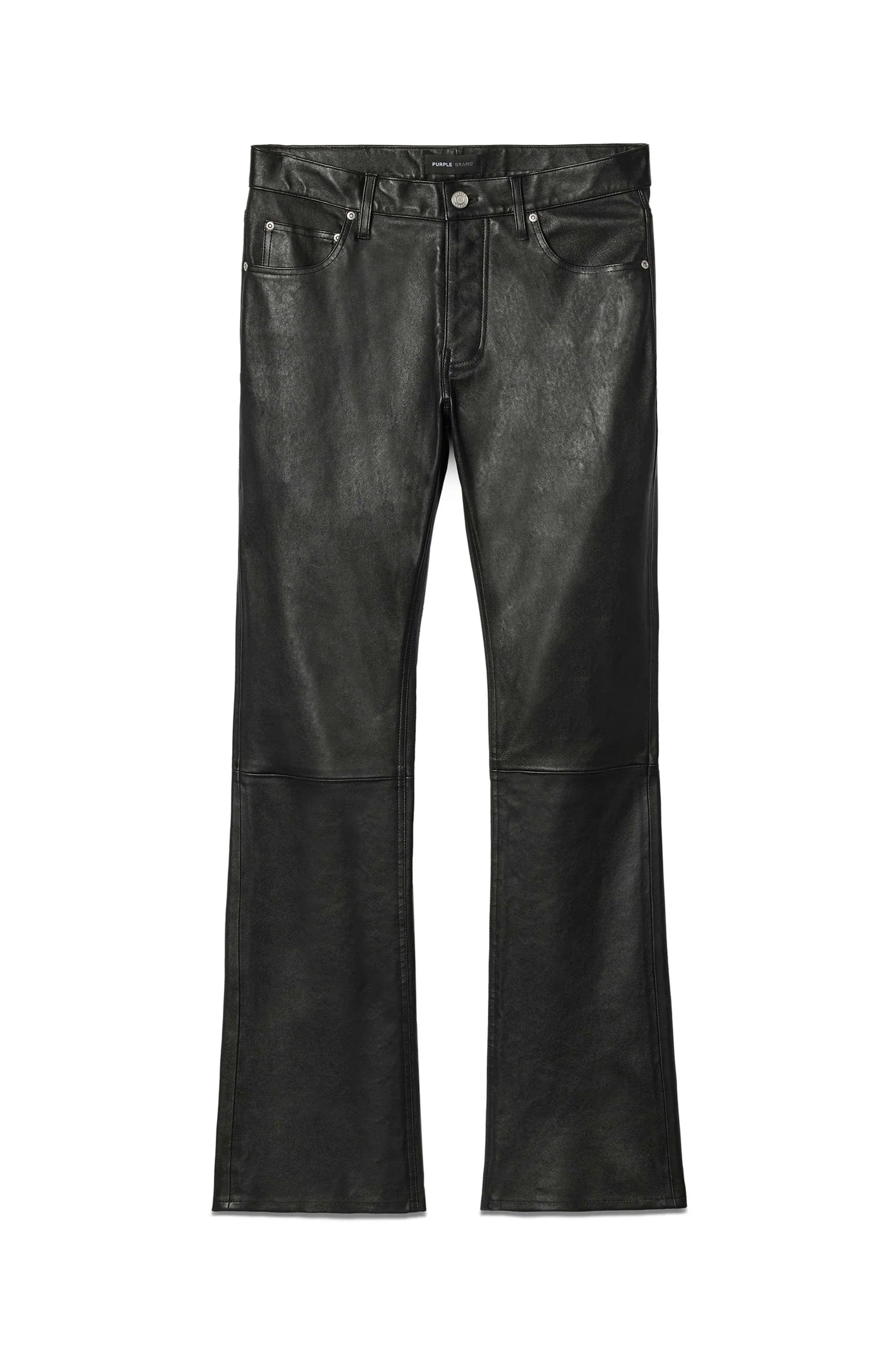 Leather Flare Pants Male Product Image