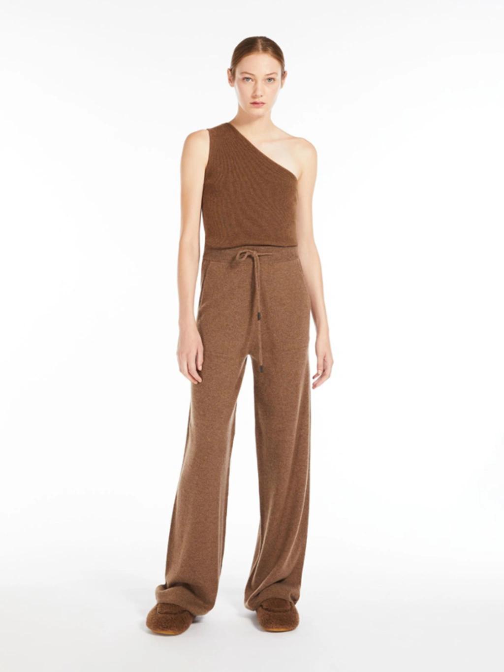 MAX MARA Vetro One-shoulder Wool And Cashmere Top In Brown Product Image