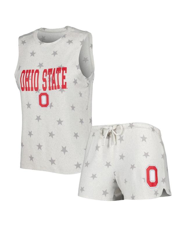 Womens Concepts Sport Cream Ohio State Buckeyes Agenda Stars Tank Top and Shorts Sleep Set Product Image