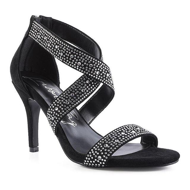 London Rag Queen Bee Womens Rhinestone High Heel Dress Sandals Product Image