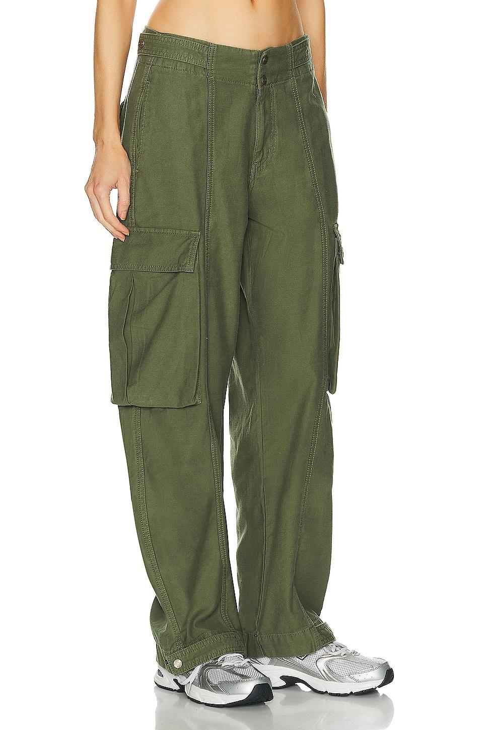 FRAME Wide Leg Cargo Pant in Army Product Image