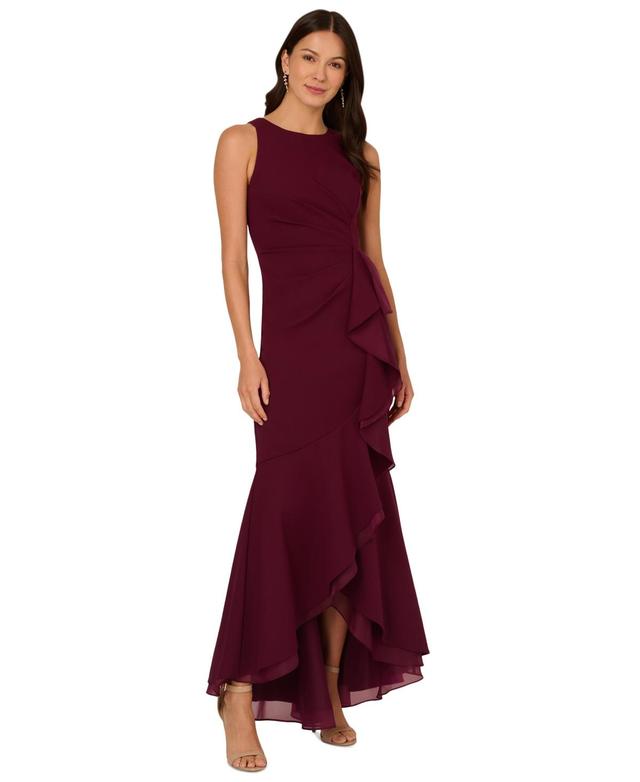 Adrianna Papell Ruffle Crepe Mermaid Gown Product Image