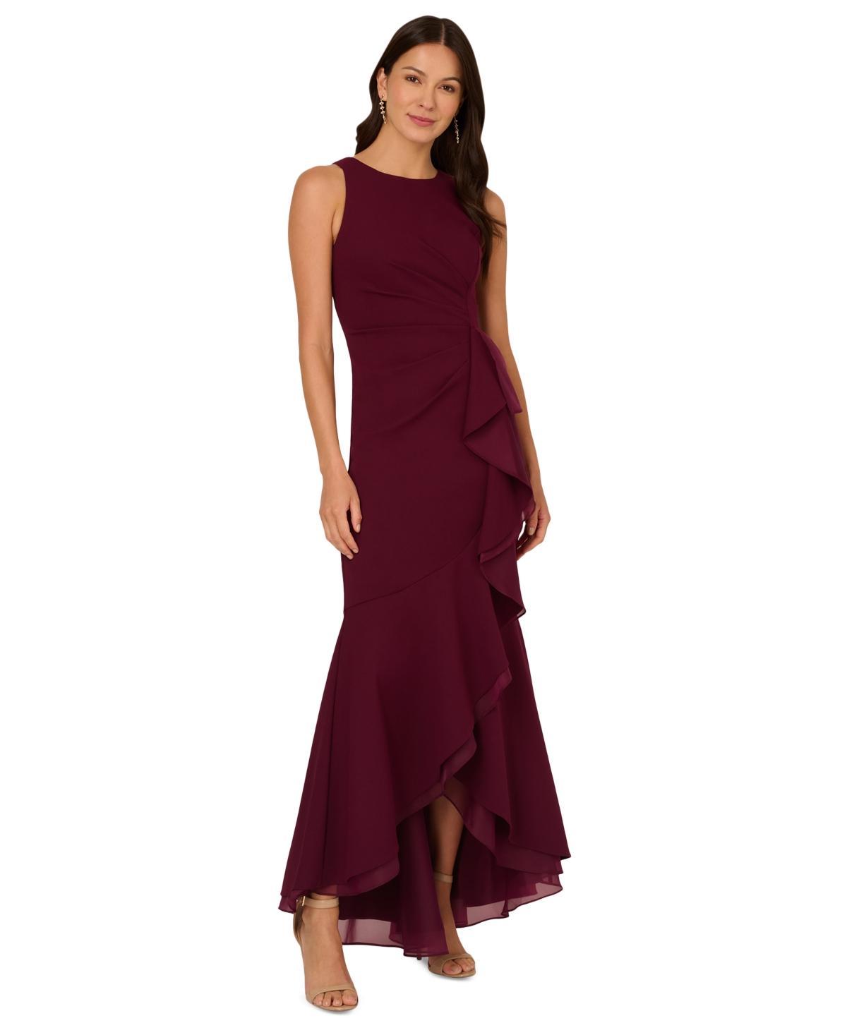 Adrianna Papell Womens Ruffled High-Low Gown Product Image