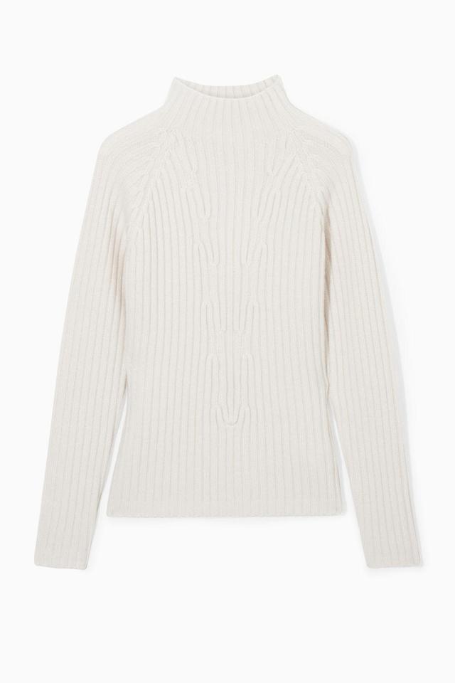 RIBBED PURE CASHMERE TURTLENECK SWEATER Product Image