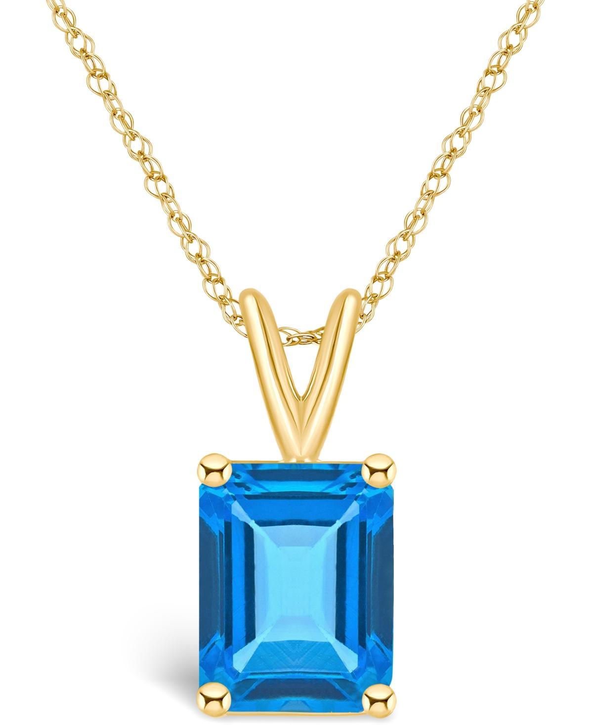 Celebration Gems 14k White Gold Gemstone Pendant Necklace, Womens Blue Topaz Product Image