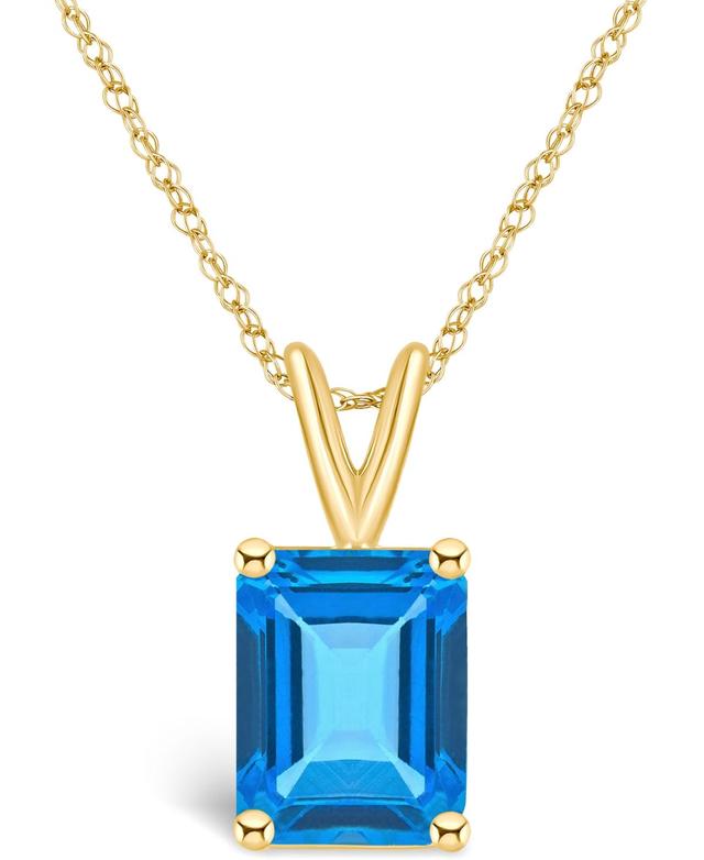 Belk & Co 14K Gold 10X8 Emerald Cut Blue Topaz Pendant Product Image