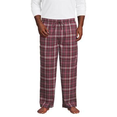 Big & Tall Lands End Flannel Top & Bottoms Pajama Set, Mens Red Shadow Product Image