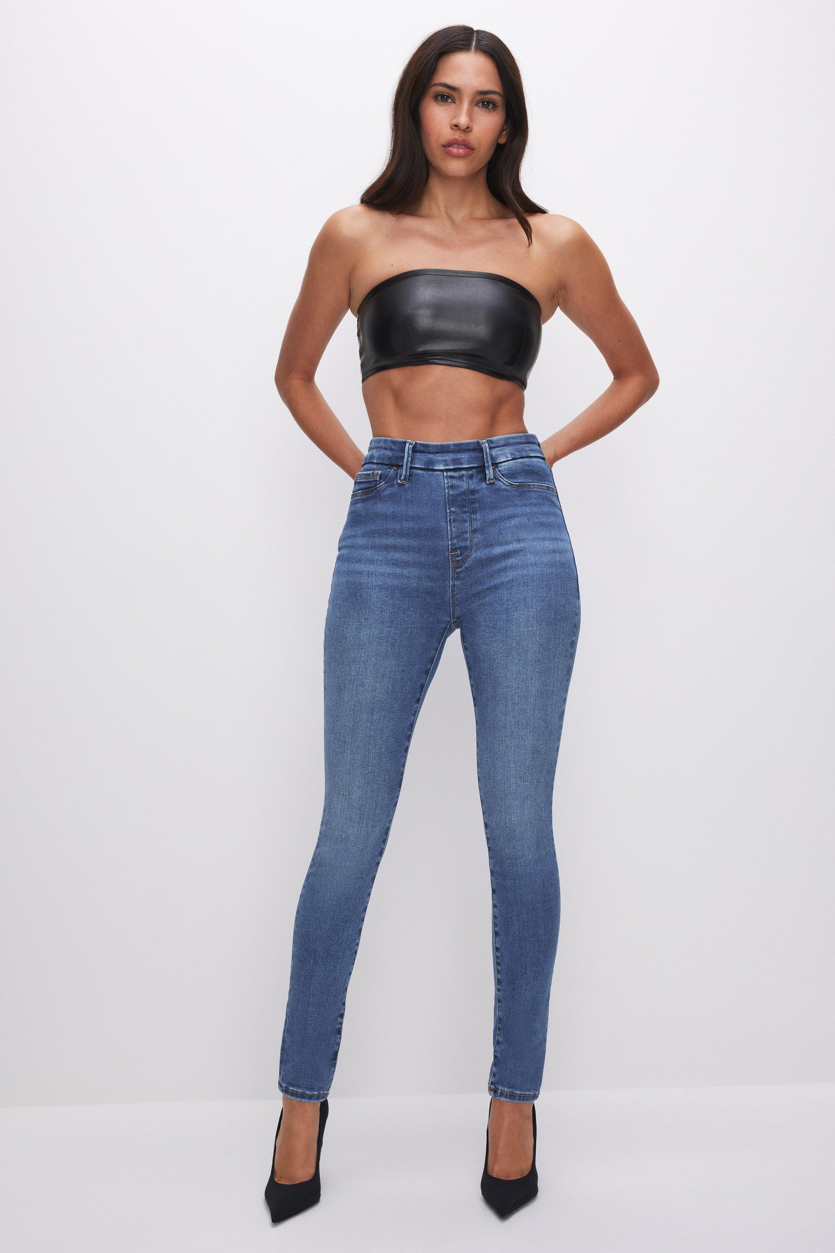 POWER STRETCH PULL-ON SKINNY JEANS | INDIGO490 Product Image