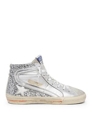 Golden Goose Deluxe Brand Womens Slide Glitter High Top Sneakers Product Image