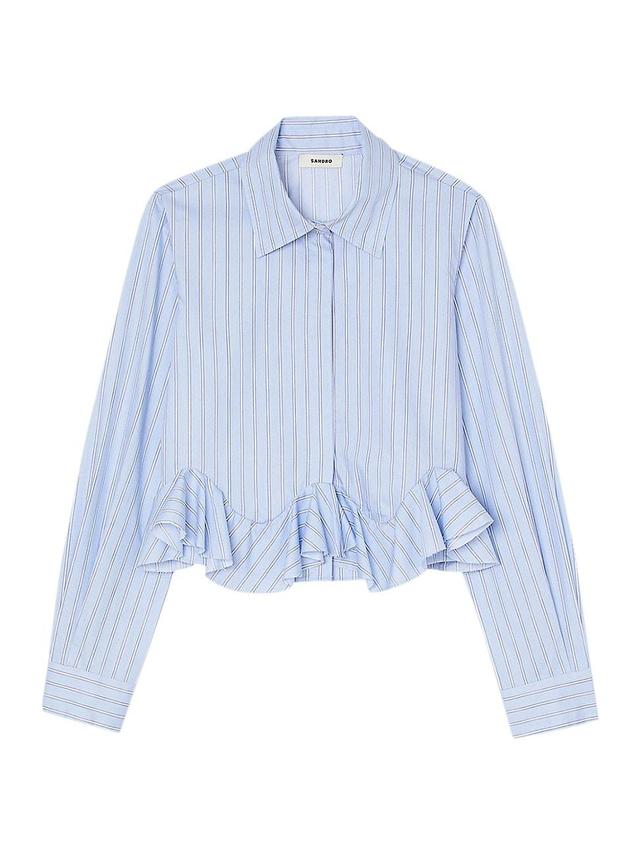 Womens Stripy Poplin Shirt Product Image