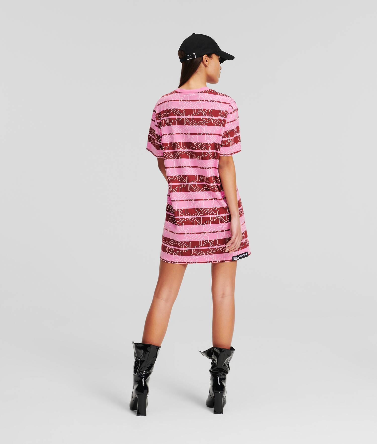 KLJ MONOGRAM STRIPED T-SHIRT DRESS Product Image