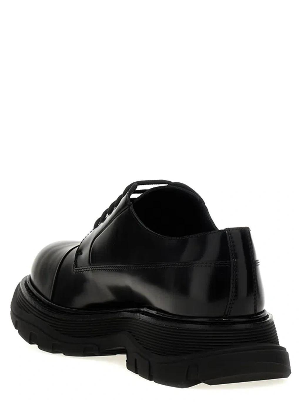 Lace-up Leather Lace Up Shoes In Black Product Image