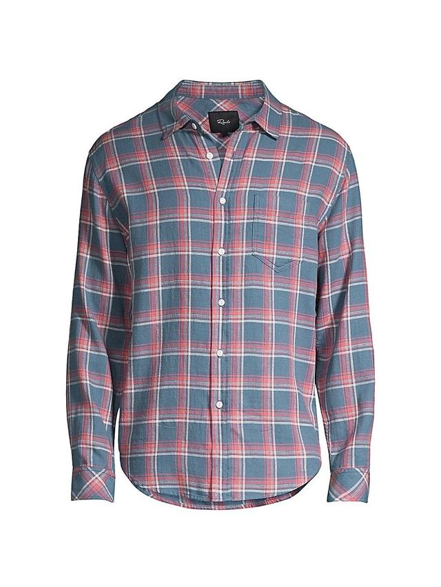 Mens Wyatt Ocean Blue Plaid Shirt Product Image