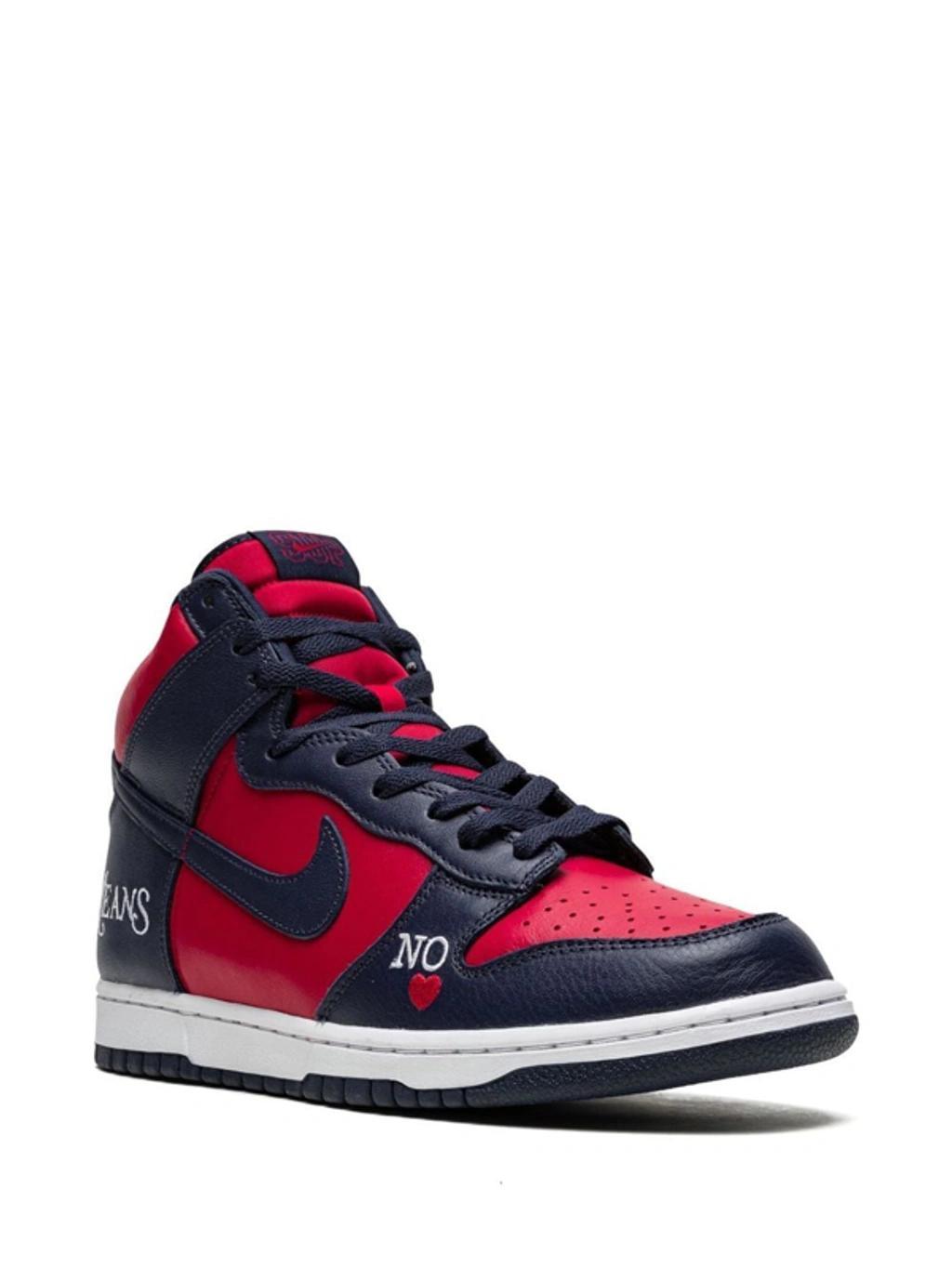 X Supreme Sb Dunk High Sneakers In Red Product Image