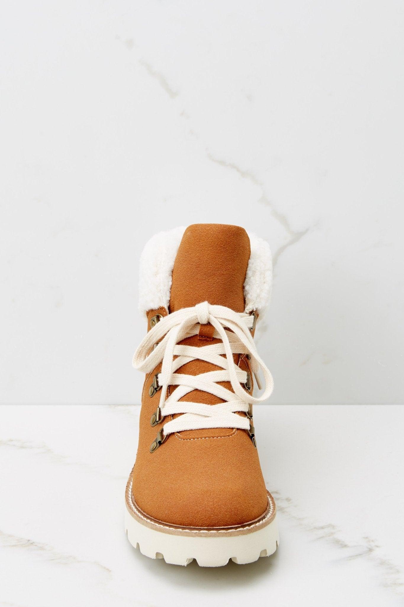 In Step Cognac Lace Up Boots Product Image