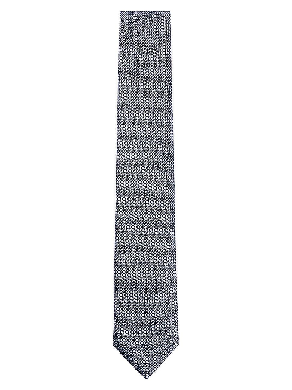 Mens Silk Tie with Jacquard Woven Micro Pattern Product Image