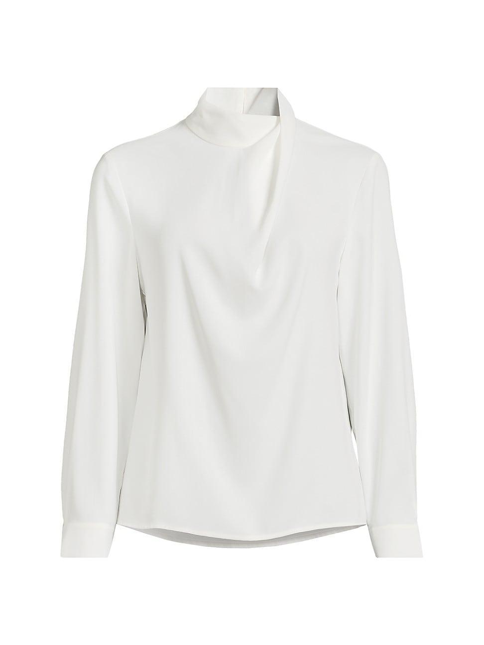 Womens Draped Crpe De Chine Blouse Product Image