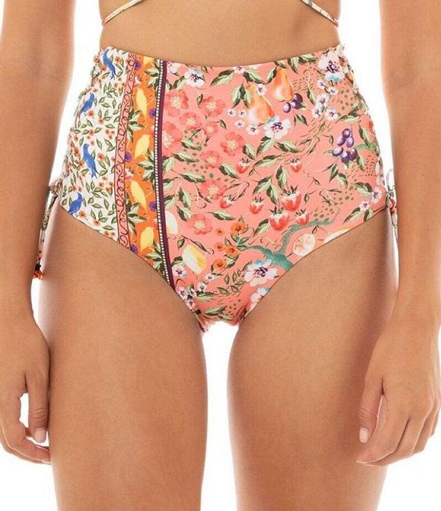 Agua Bendita Hope Seed Floral Print Side Tie High Waisted Swim Bottom Product Image