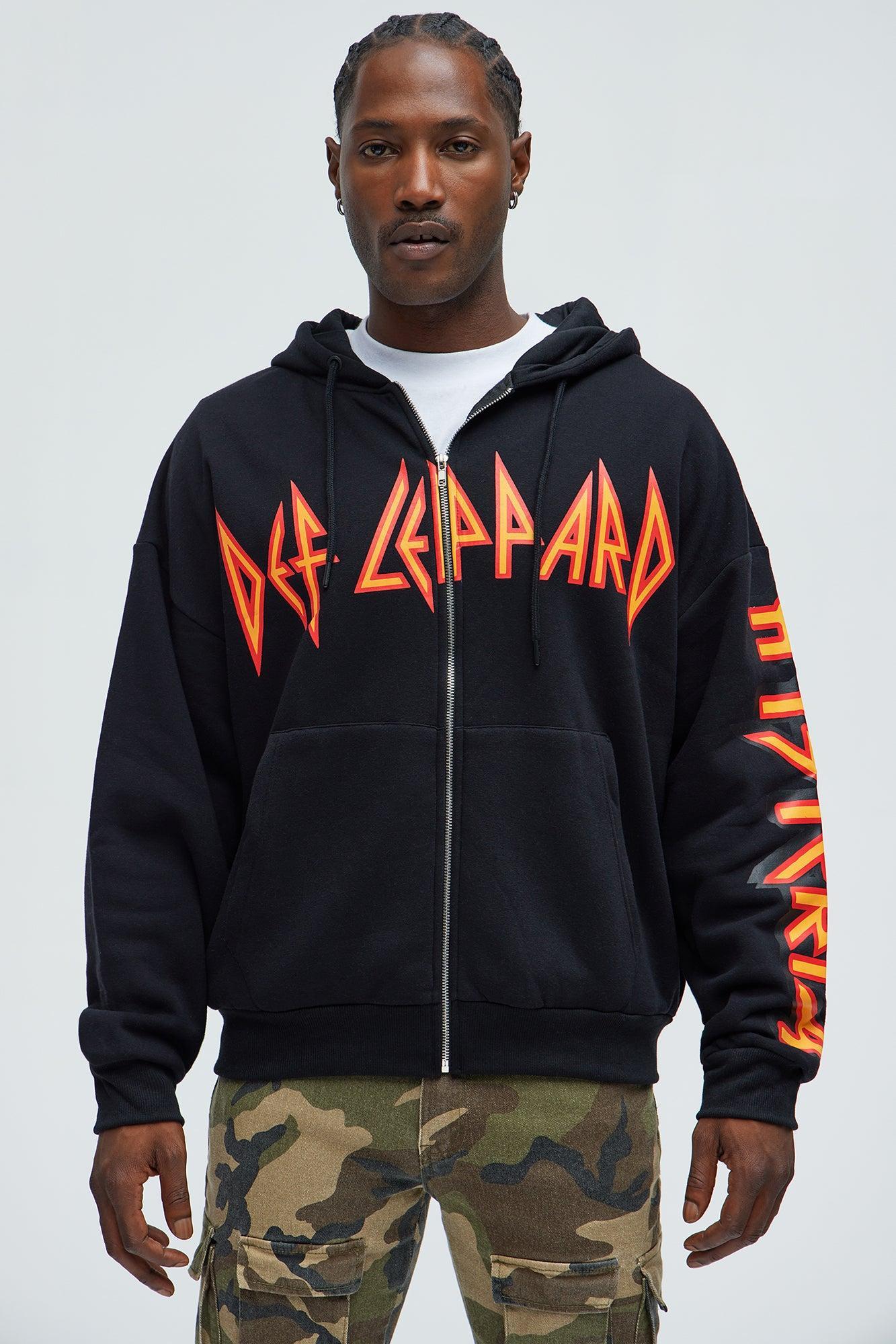 Def Leppard Zip Up Hoodie - Black Product Image