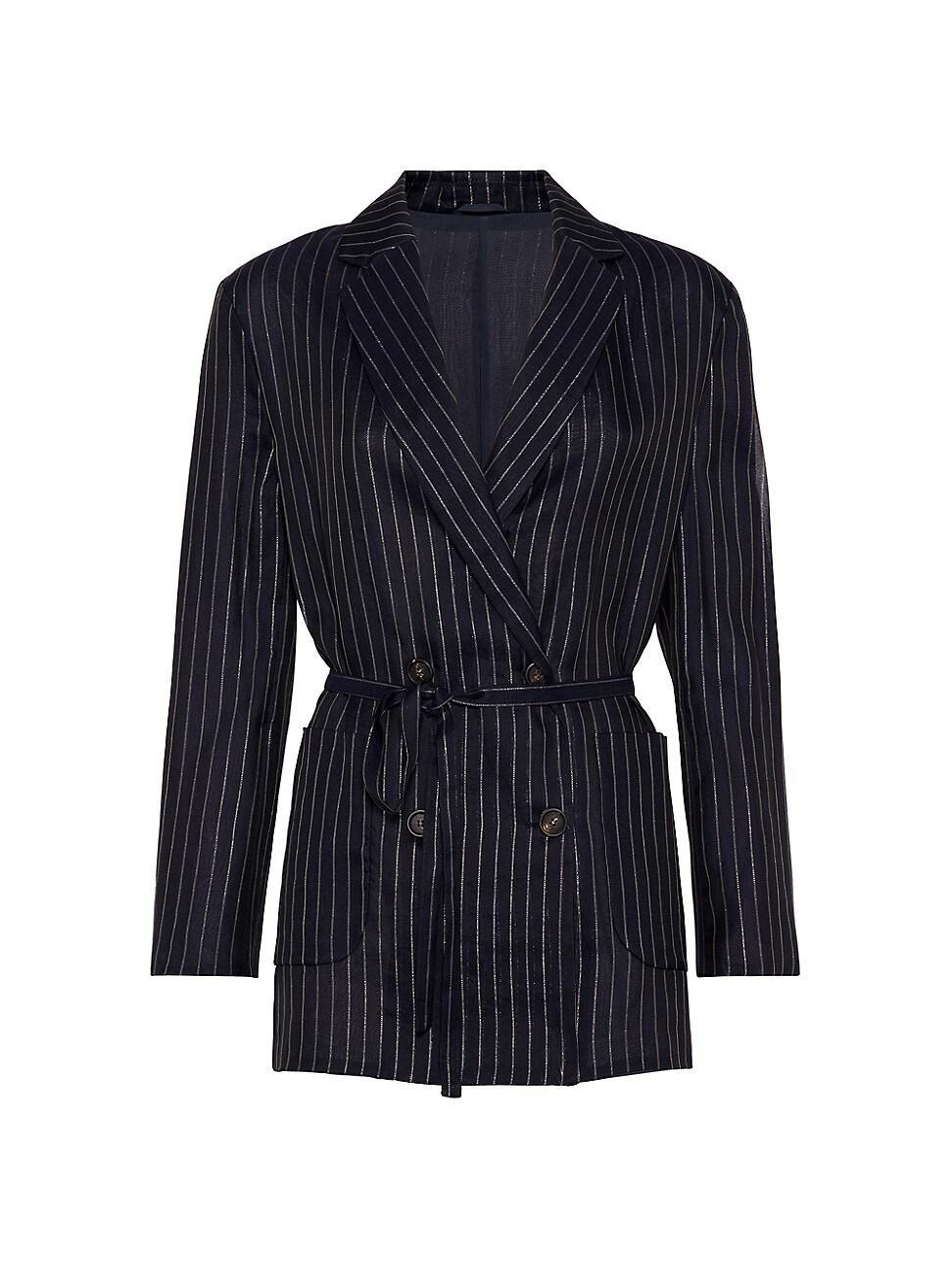 Womens Cotton Sparkling Stripe Gauze Blazer product image