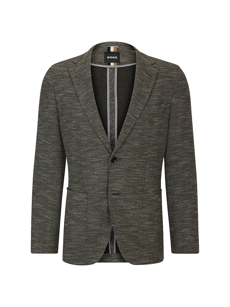 Mens Regular-Fit Jacket in Micro-Patterned Stretch Jersey Product Image