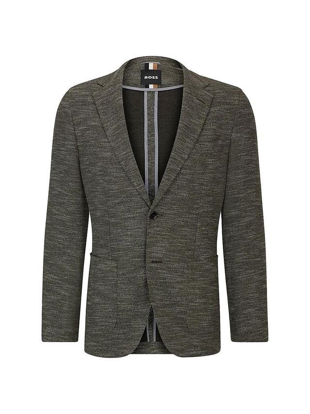 Mens Regular-Fit Jacket in Micro-Patterned Stretch Jersey Product Image