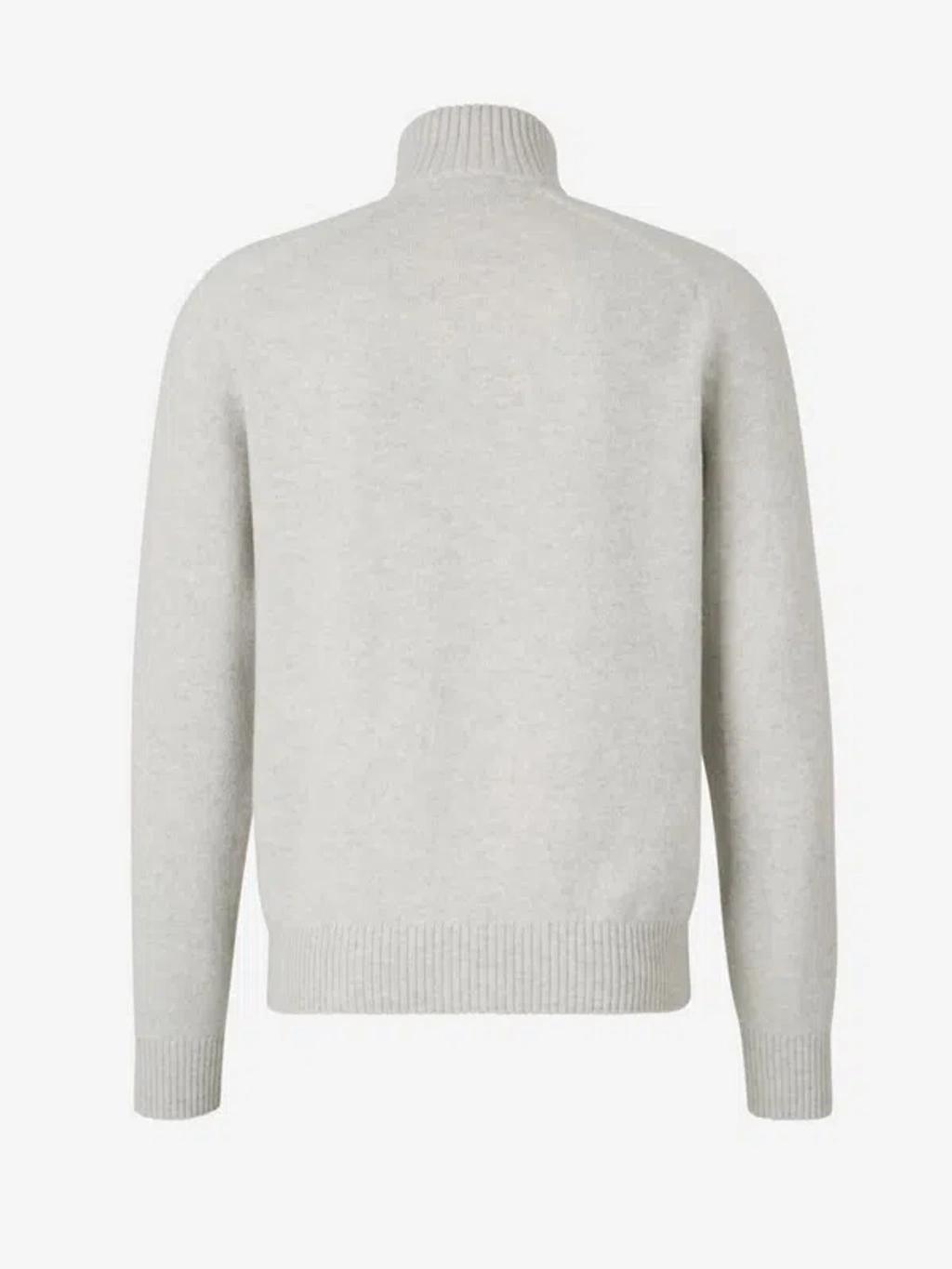 TOM FORD Mélange-effect Zip-up Jumper In High Collar With Zipper Product Image