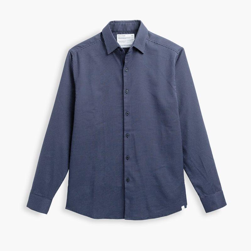 Navy Mini Dash Grid Men's AeroZero° Dress Shirt Product Image