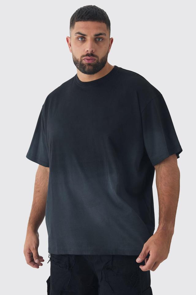 Plus Oversized Spray Wash T-shirt | boohooMAN USA Product Image