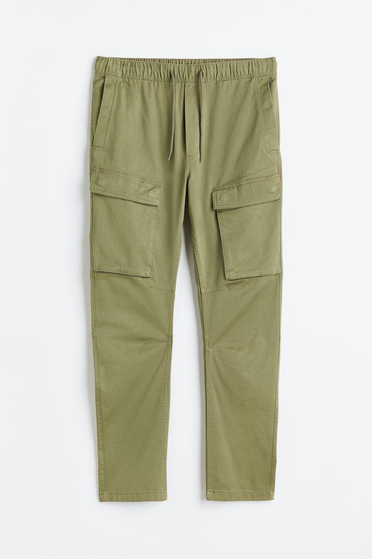 H & M - Skinny Fit Cargo Joggers - Green Product Image