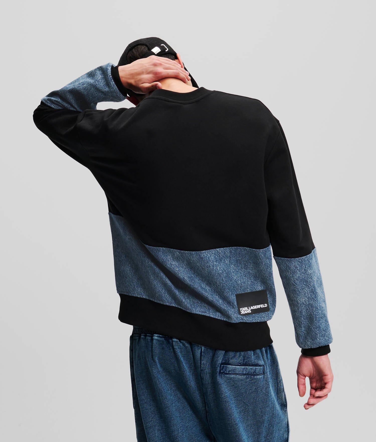 KLJ DENIM PANELED SWEATSHIRT Product Image