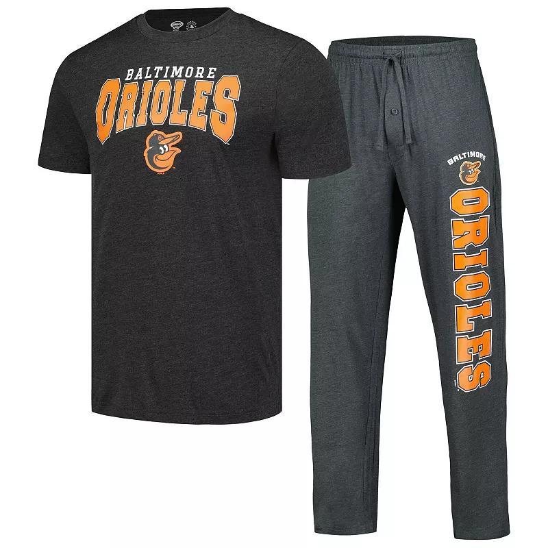 Mens Concepts Sport Charcoal Baltimore Orioles Meter T-shirt and Pants Sleep Set - Charcoal Product Image