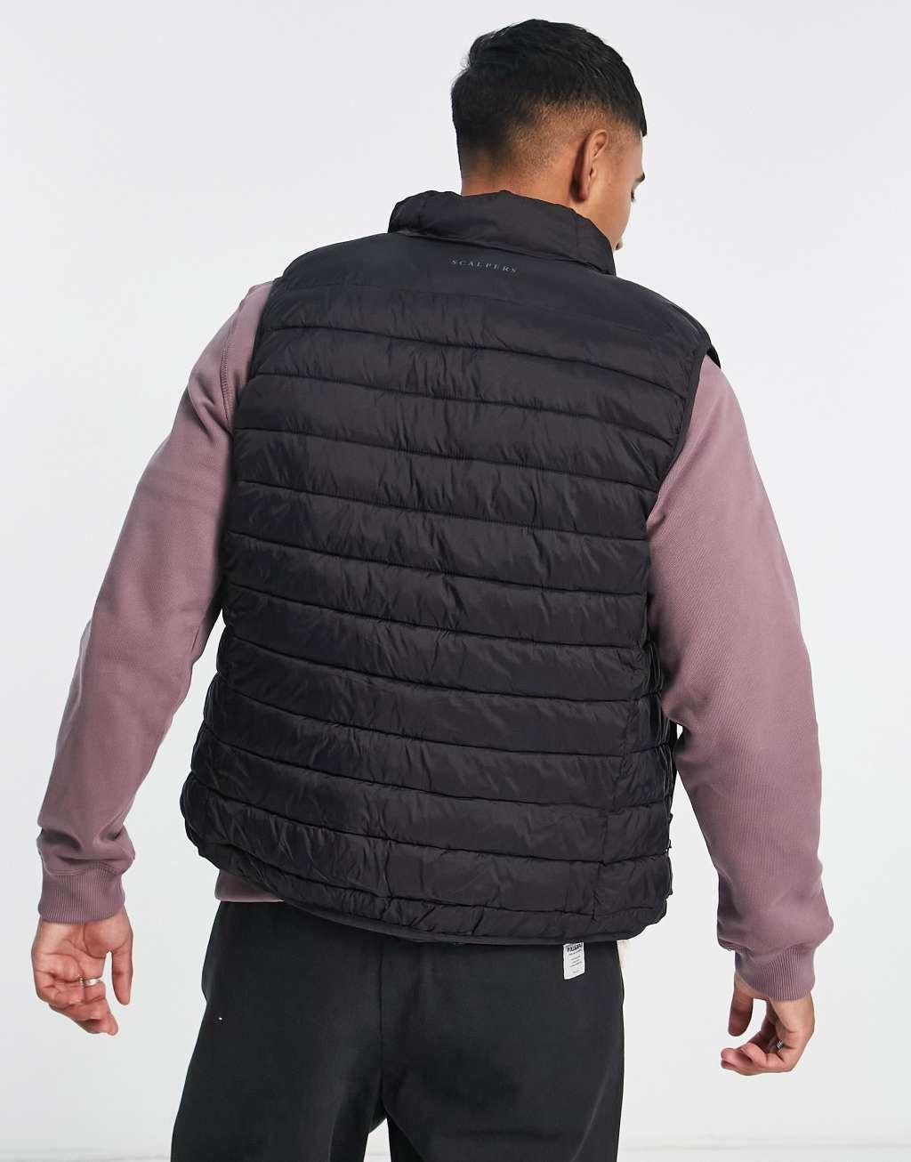 Scalpers Gstaad quilted vest in black Product Image