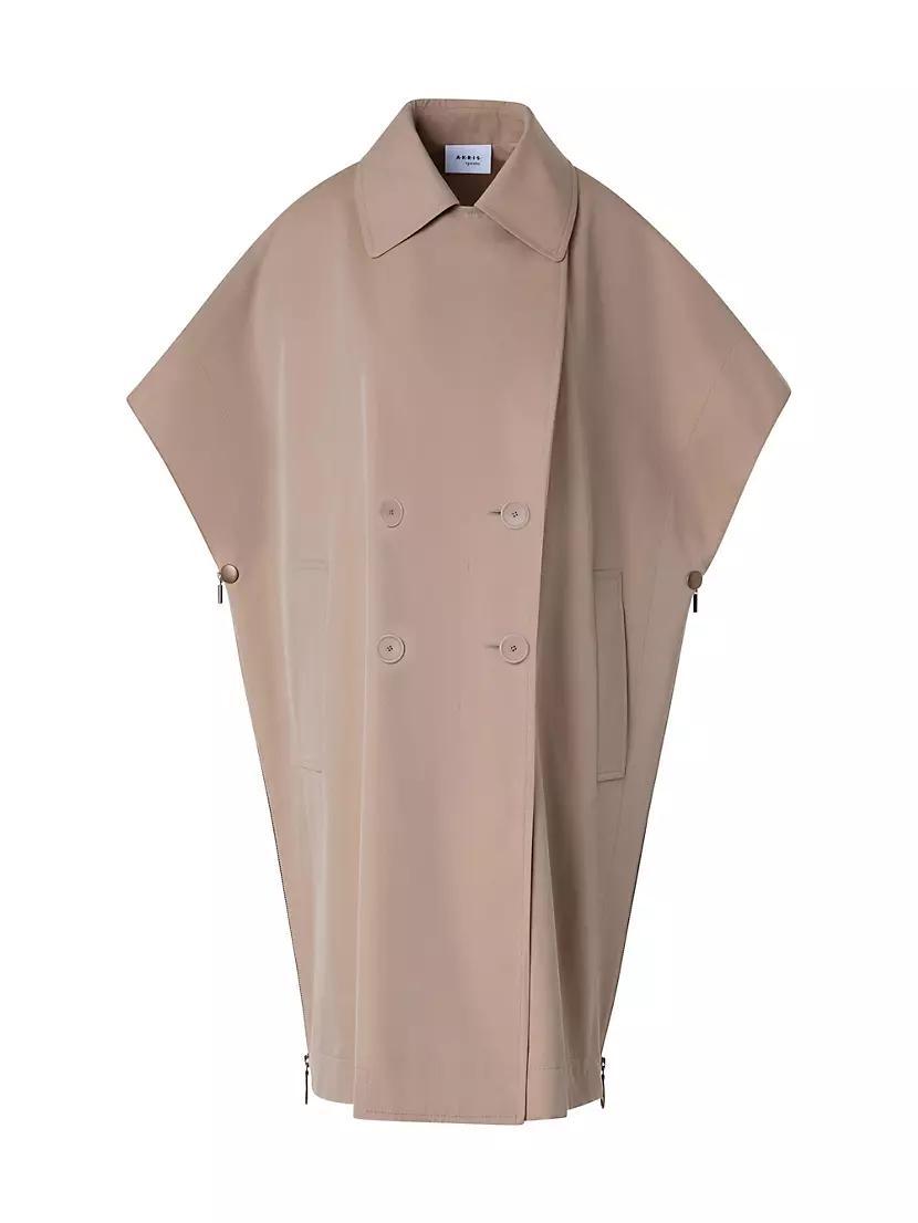 Cotton Double-Breasted Cape Coat Product Image