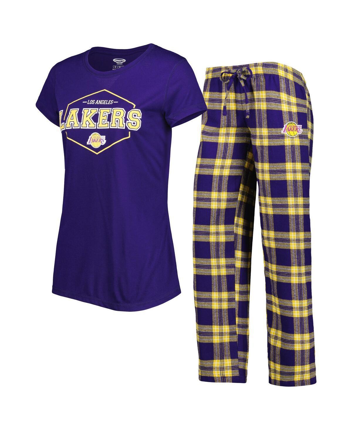 Womens Concepts Sport Purple Los Angeles Lakers Badge T-shirt and Pajama Pants Sleep Set - Purple Product Image