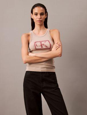 Cotton Contour Rib Logo Graphic Tank Product Image