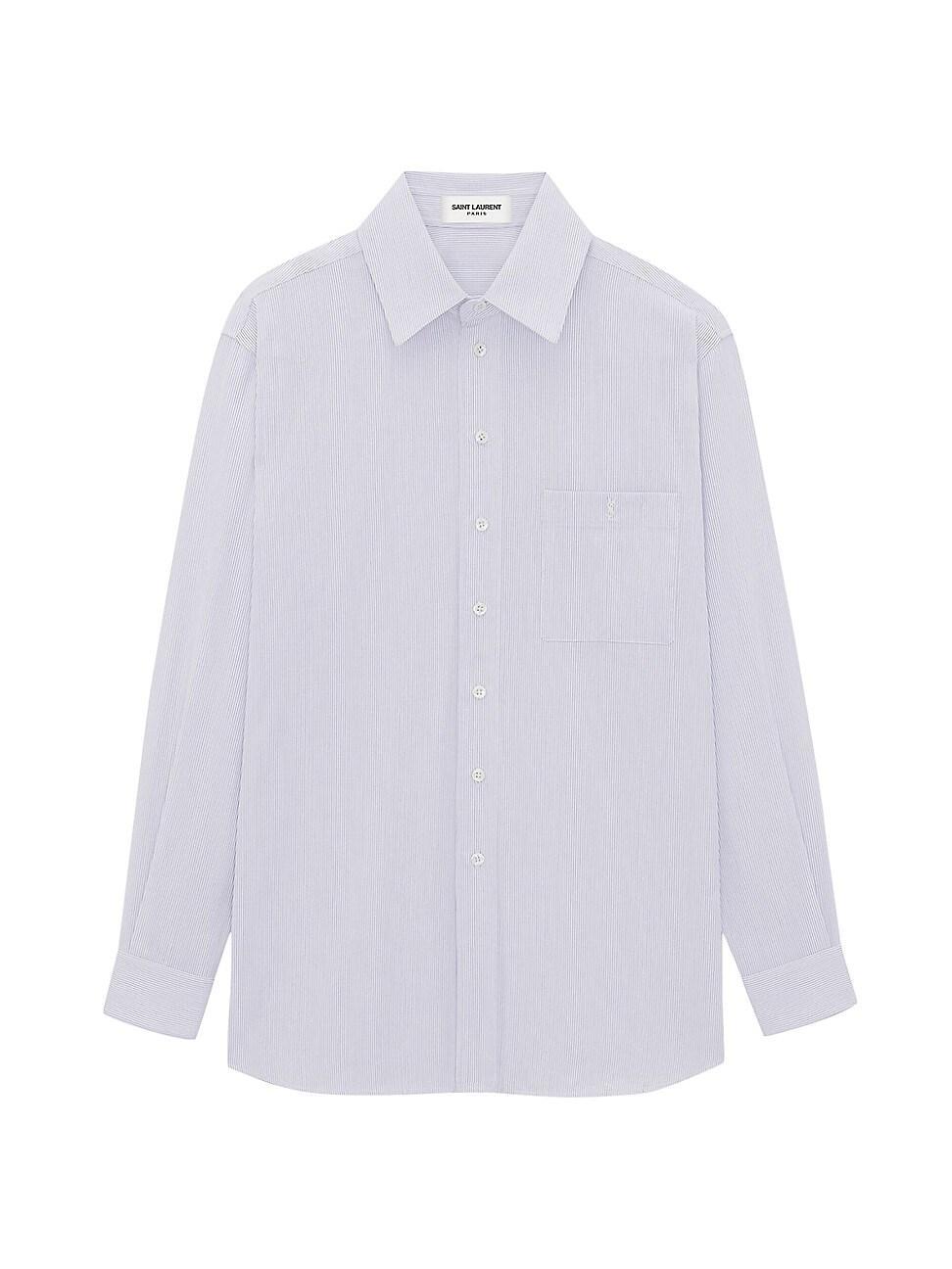 Womens Monogram Shirt In Striped Cotton Poplin Product Image